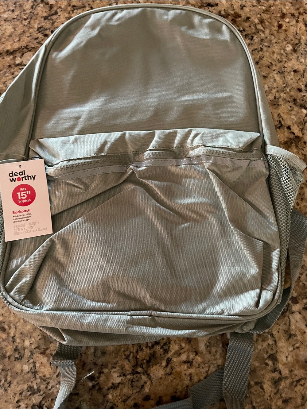 Light Sage Green Backpack - 15" Laptop Pocket